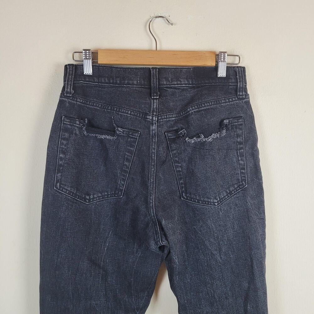 Abercrombie & Fitch Jeans 28 6S Black Denim Faded Ultra High Rise Straight Ankle - Picture 4 of 9